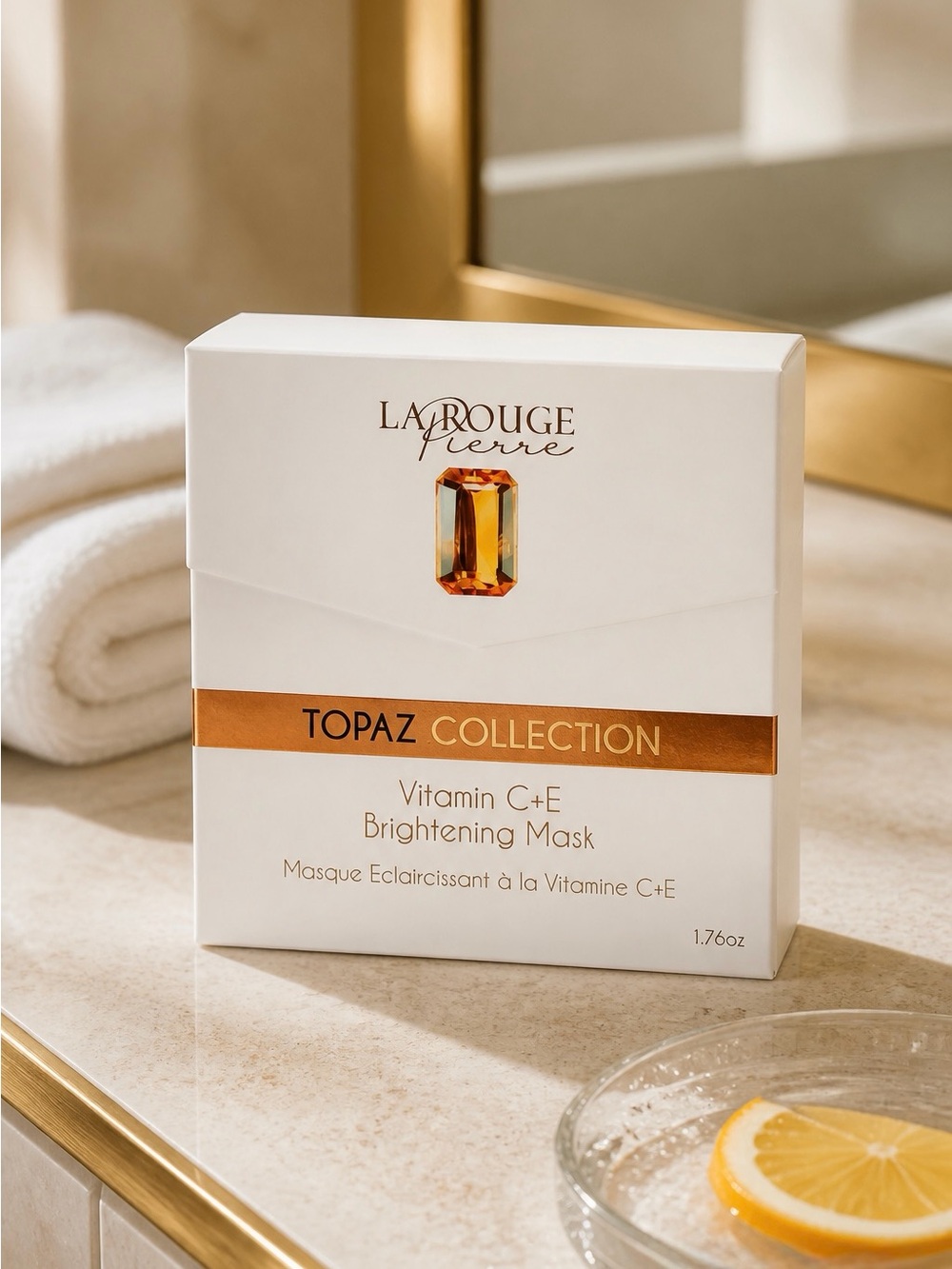 Topaz Collection Vitamin C+E Brightening Mask - White & Gold